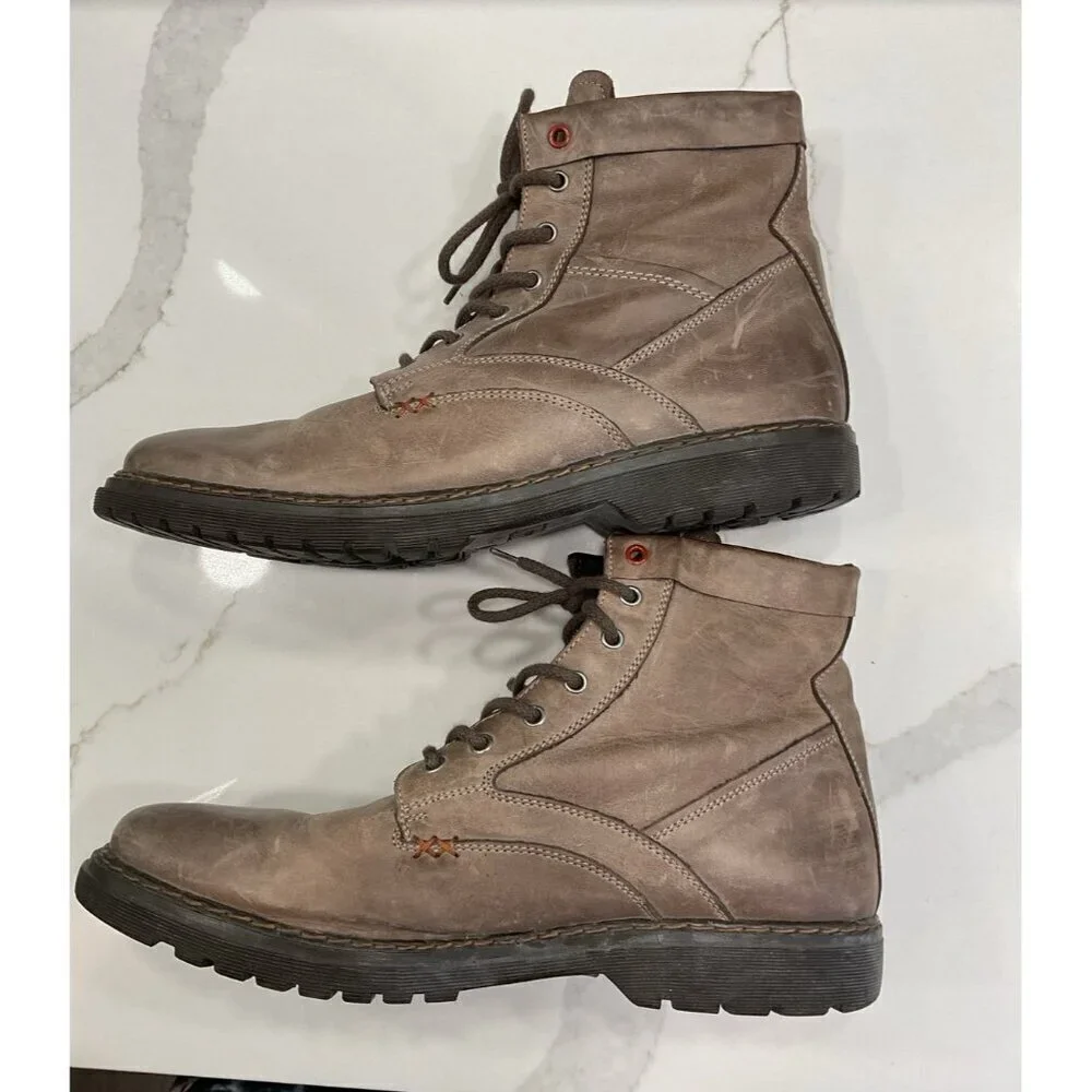 Bata Men’s Leather Lace-Up Combat Boots Size 45